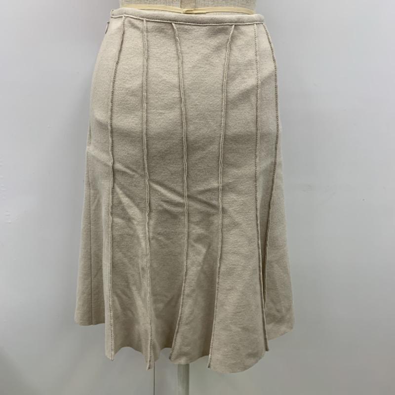 アンタイトル UNTITLED スカート ひざ丈スカート プリーツスカート 無地 0 無地 ベージュ / ベージュ /  レディース USED 古着 中古 10032160