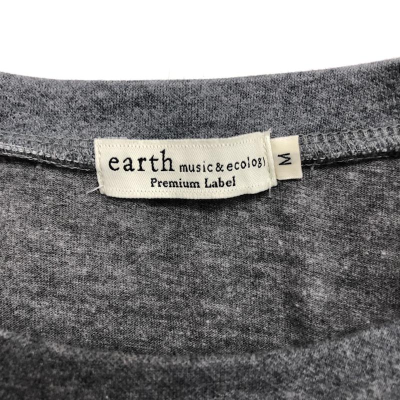 アースミュージックアンドエコロジー earth music&ecology カットソー 長袖 無地 M 無地 灰 / グレー / X 白 / ホワイト /  レディース USED 古着 中古 10032188