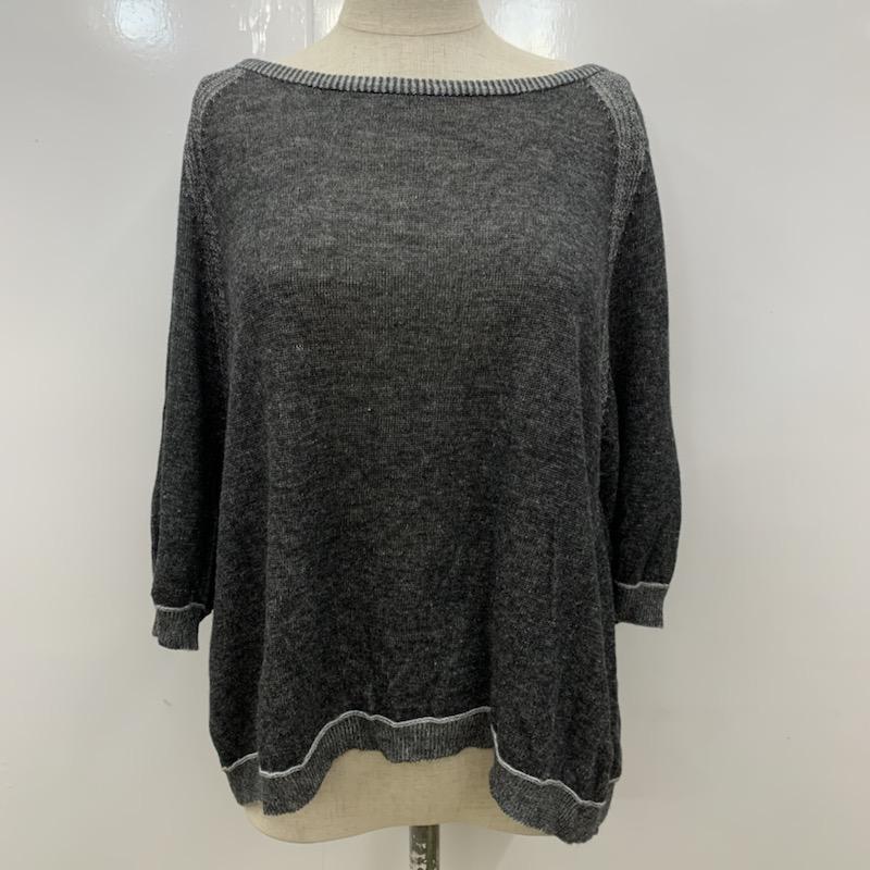 ニコアンド niko and... カットソー 七分袖 無地 無地 灰 / グレー / X ダークグレー / ダークグレー /  レディース USED 古着 中古 10032285