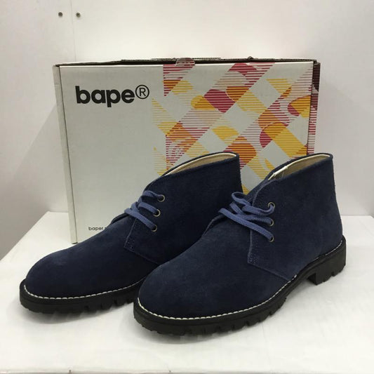 ベイプ BAPE ブーツ 一般 BAPE SUEDE BOOTS 1860-191-003 SIZE:8 箱有 US：8 無地 紺 / ネイビー /  メンズ USED 古着 中古 10032514