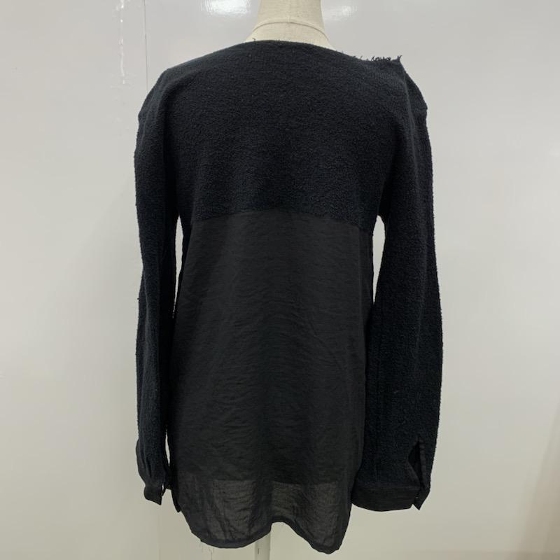 ザラ ZARA カットソー 長袖 無地 切り替え M 無地 黒 / ブラック /  レディース USED 古着 中古 10032550