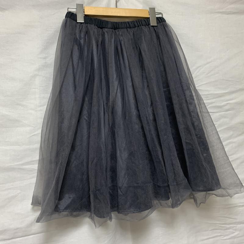 アーバンリサーチ URBAN RESEARCH スカート ひざ丈スカート チュールスカート FREE 無地 紺 / ネイビー /  レディース USED 古着 中古 10032816