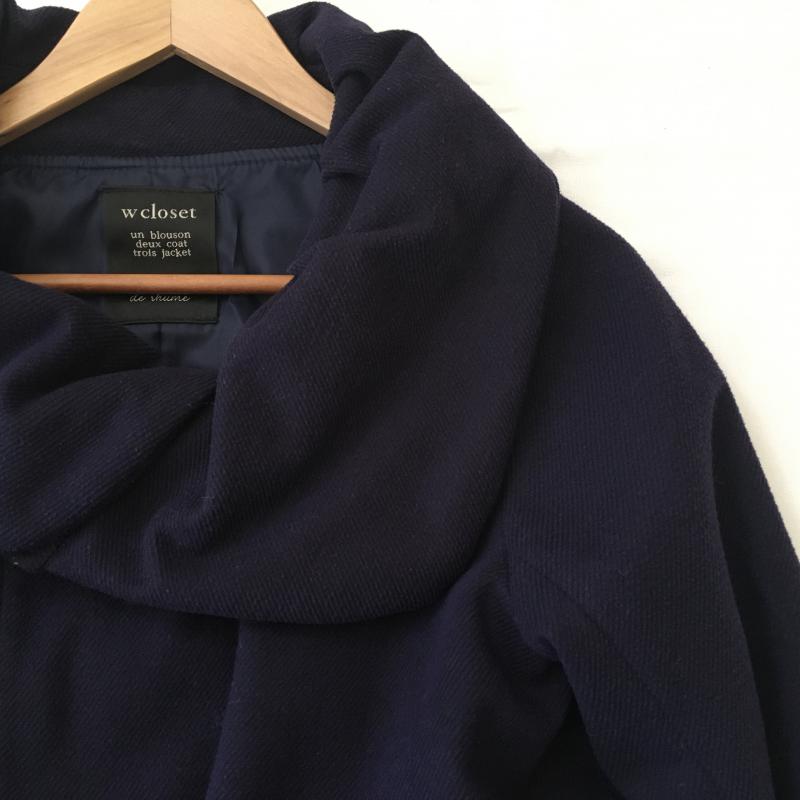ダブルクローゼット w closet コート コート一般 FREE 無地 紺 / ネイビー /  レディース USED 古着 中古 10032967