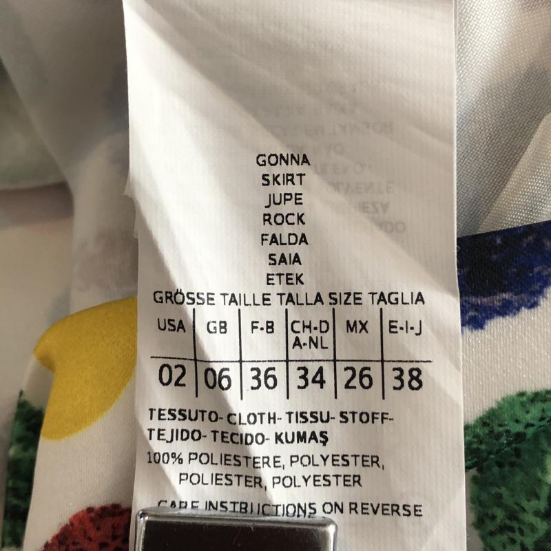 マックスアンドコー MAX&CO スカート ミニスカート タックスカート　サテン 38 総柄 X プリント X ドット X  白 / ホワイト / X マルチカラー / マルチカラー /  レディース USED 古着 中古 10032983
