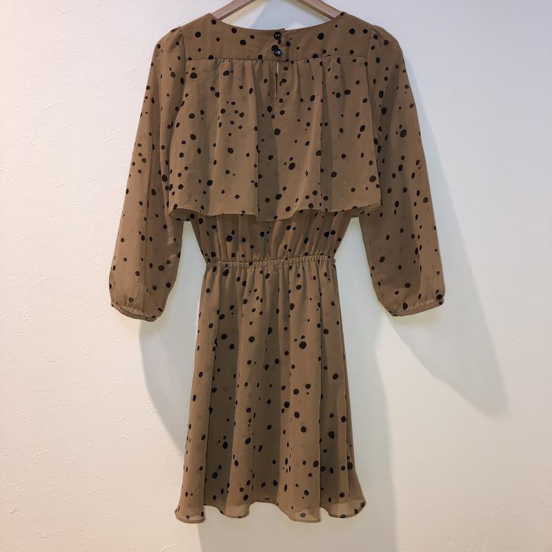 ボルニー BORNY チュニック 長袖 S ドット ベージュ / ベージュ / X 黒 / ブラック /  レディース USED 古着 中古 10033015