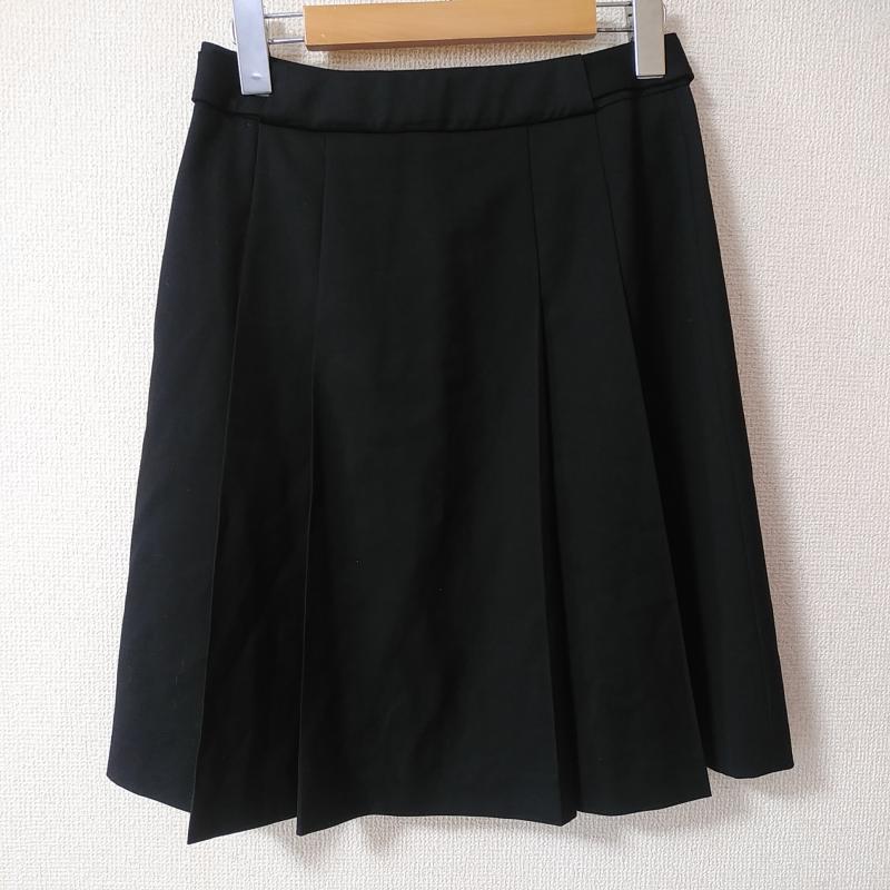 イネド INED スカート ひざ丈スカート 7 無地 黒 / ブラック /  レディース USED 古着 中古 10033111