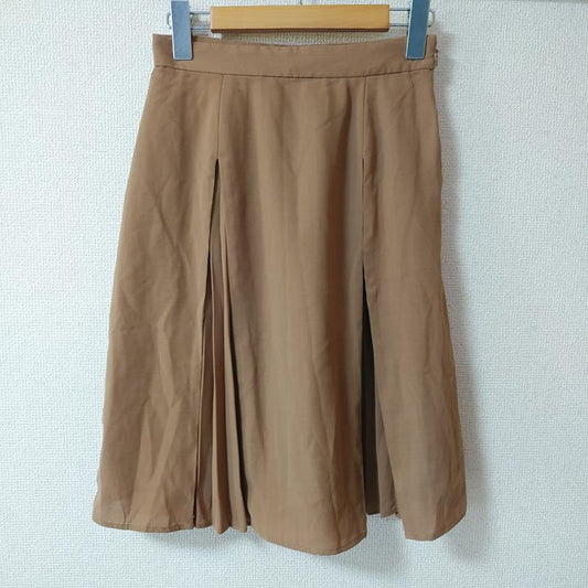 プロポーションボディドレッシング PROPORTION BODY DRESSING スカート ひざ丈スカート プリーツ切り替えフレアスカート 2 無地 茶 / ブラウン /  レディース USED 古着 中古 10033113