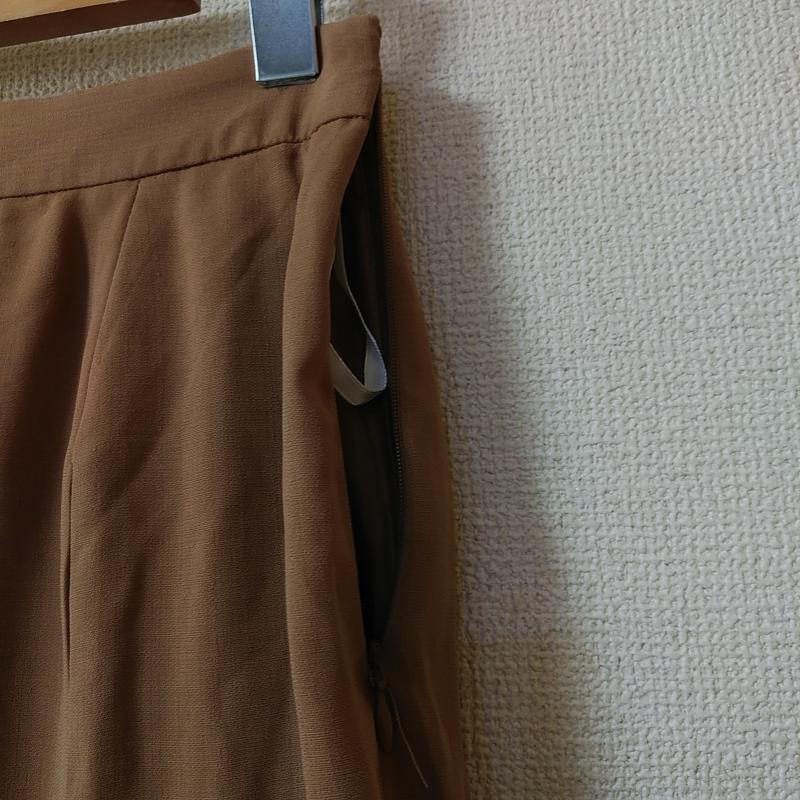 プロポーションボディドレッシング PROPORTION BODY DRESSING スカート ひざ丈スカート プリーツ切り替えフレアスカート 2 無地 茶 / ブラウン /  レディース USED 古着 中古 10033113