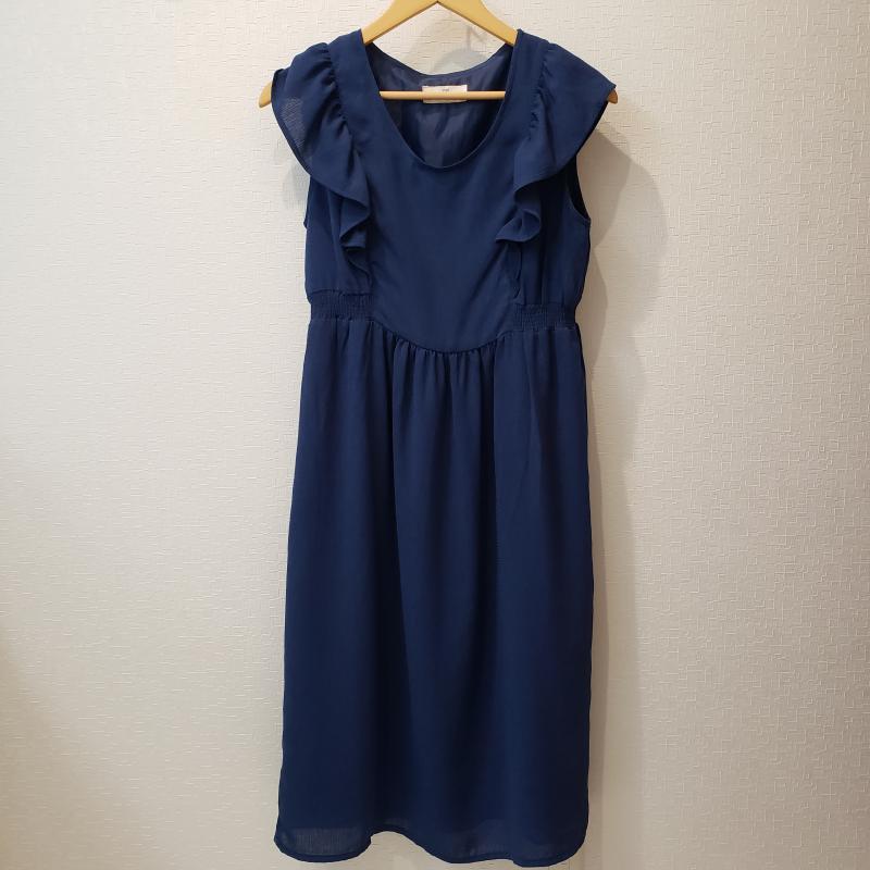 アールピーエス rps ワンピース ひざ丈スカート M 無地 青 / ブルー /  レディース USED 古着 中古 10033229
