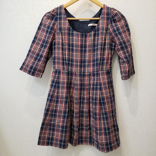 ダズリン dazzlin ワンピース ミニスカート S チェック 紺 / ネイビー / X 赤 / レッド / X 白 / ホワイト /  レディース USED 古着 中古 10033234