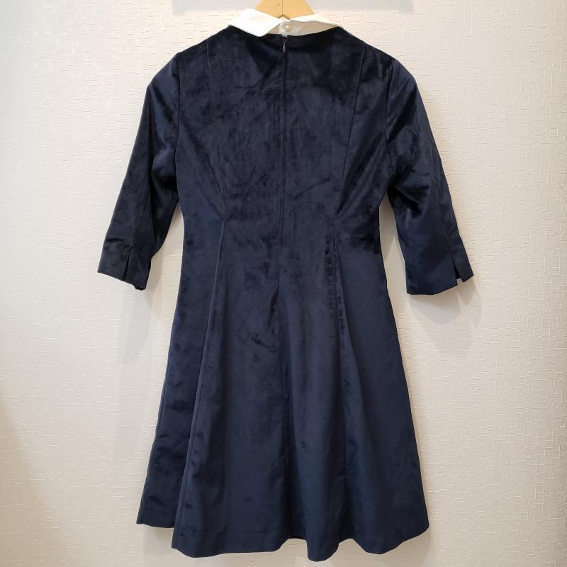 ダズリン dazzlin ワンピース ひざ丈スカート S 無地 紺 / ネイビー / X 白 / ホワイト /  レディース USED 古着 中古 10033235