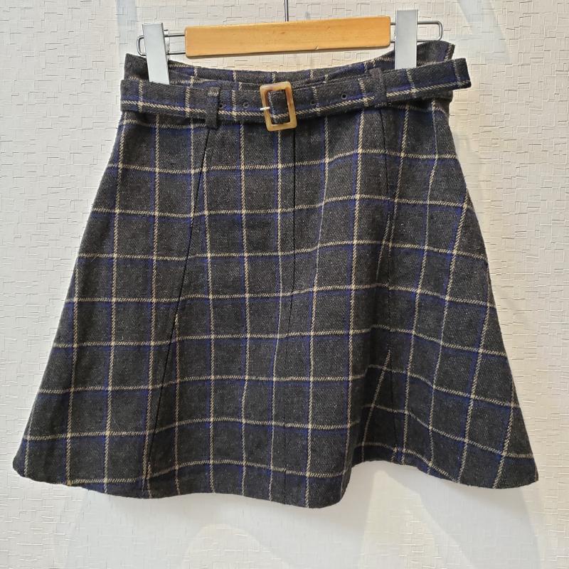 ダズリン dazzlin スカート ミニスカート M チェック 灰 / グレー / X 白 / ホワイト / X 青 / ブルー /  レディース USED 古着 中古 10033236