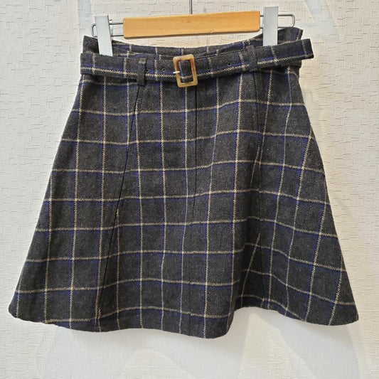 ダズリン dazzlin スカート ミニスカート M チェック 灰 / グレー / X 白 / ホワイト / X 青 / ブルー /  レディース USED 古着 中古 10033236