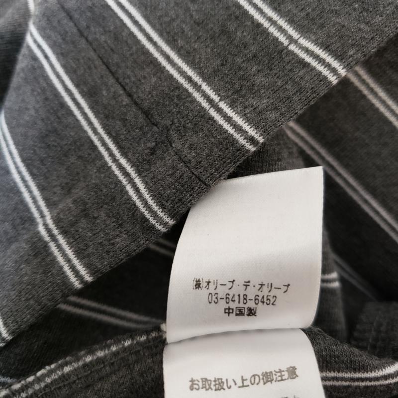 オリーブデオリーブ OLIVE des OLIVE ワンピース ひざ丈スカート M ストライプ 白 / ホワイト / X 灰 / グレー /  レディース USED 古着 中古 10033265