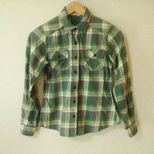 ビームス ハート BEAMS HEART シャツ、ブラウス 長袖 チェック 緑 / グリーン / X 黄 / イエロー / X 青 / ブルー / X 白 / ホワイト /  レディース USED 古着 中古 10033267