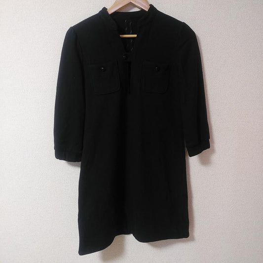 マカフィー MACPHEE ワンピース ひざ丈スカート 38 無地 黒 / ブラック /  レディース USED 古着 中古 10033272