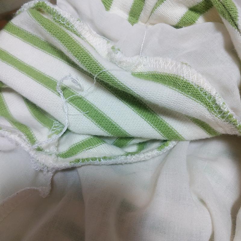 ピンクアドベ pink adobe カットソー 長袖 M ボーダー柄 X 無地 緑 / グリーン / X 白 / ホワイト /  レディース USED 古着 中古 10033273