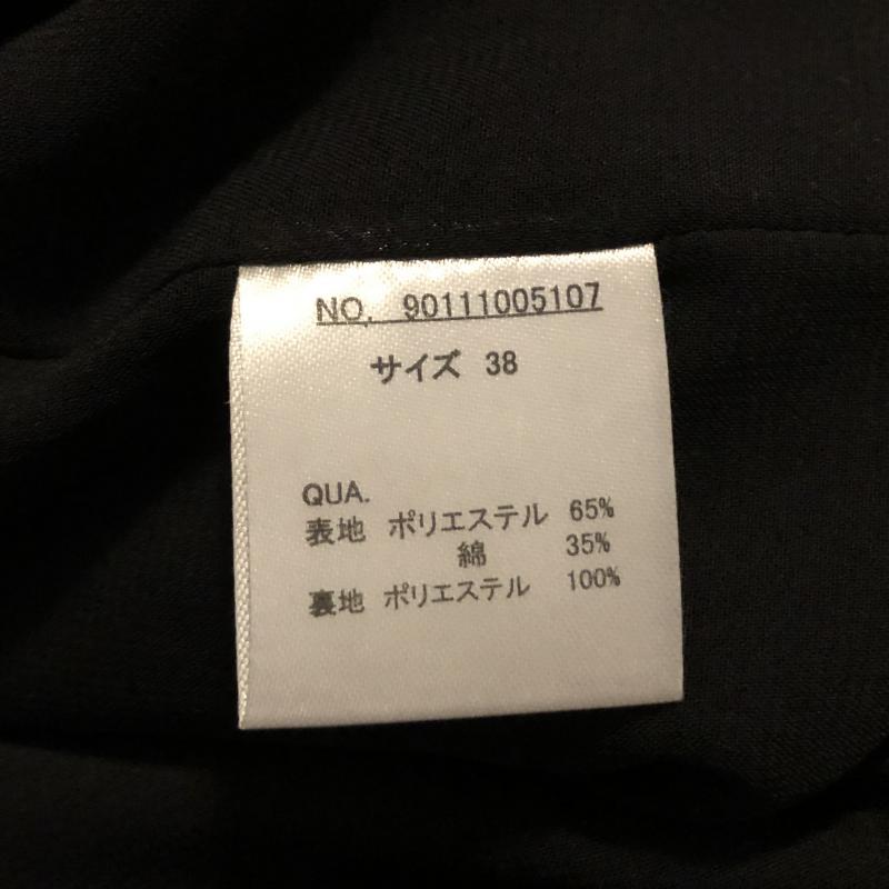ダブルアール WR ワンピース ひざ丈スカート ノースリーブ デザインワンピース 38 無地 黒 / ブラック /  レディース USED 古着 中古 10033305