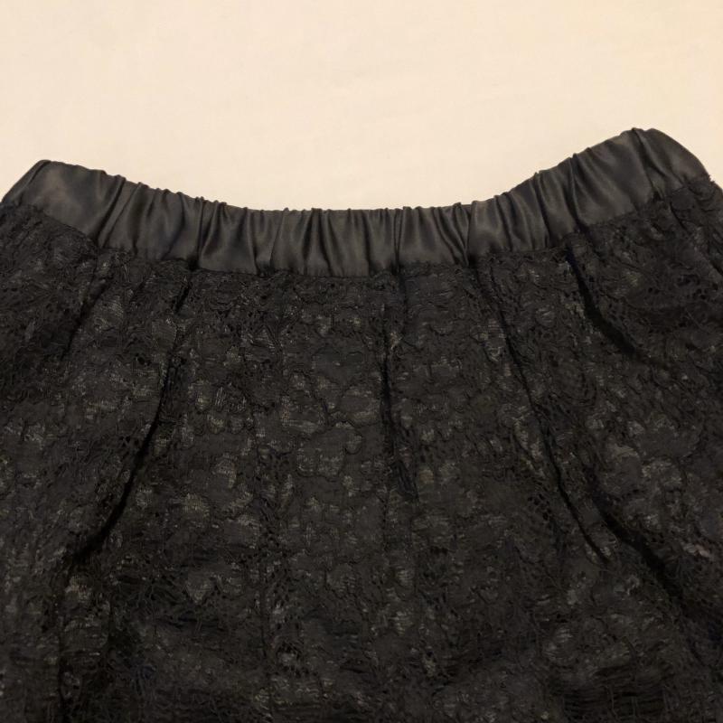 ジャスグリッティー JUSGLITTY スカート ひざ丈スカート 総レーススカート リバーシブル 1 無地 X 花柄 黒 / ブラック /  レディース USED 古着 中古 10033307