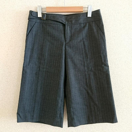 マカフィー MACPHEE パンツ ショートパンツ ウール 40 ストライプ 灰 / グレー / X 白 / ホワイト /  レディース USED 古着 中古 10033360