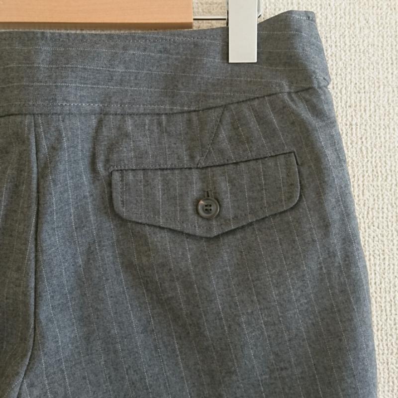 マカフィー MACPHEE パンツ ショートパンツ ウール 40 ストライプ 灰 / グレー / X 白 / ホワイト /  レディース USED 古着 中古 10033360