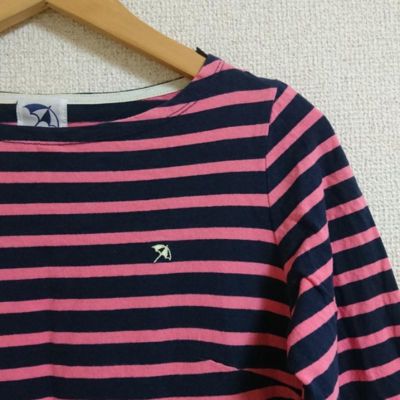 アーノルドパーマータイムレス arnold palmer timeless ワンピース ひざ丈スカート 2 ボーダー柄 X ワンポイント 紺 / ネイビー / X 桃 / ピンク /  レディース USED 古着 中古 10033473