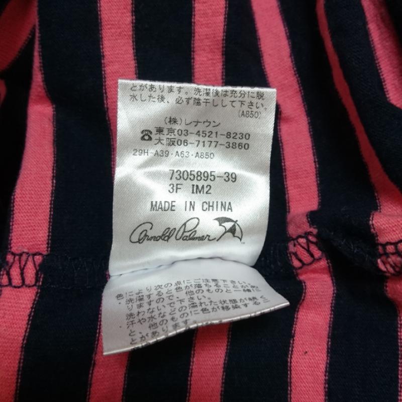 アーノルドパーマータイムレス arnold palmer timeless ワンピース ひざ丈スカート 2 ボーダー柄 X ワンポイント 紺 / ネイビー / X 桃 / ピンク /  レディース USED 古着 中古 10033473