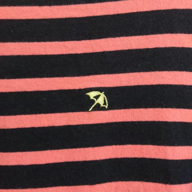 アーノルドパーマータイムレス arnold palmer timeless ワンピース ひざ丈スカート 2 ボーダー柄 X ワンポイント 紺 / ネイビー / X 桃 / ピンク /  レディース USED 古着 中古 10033473