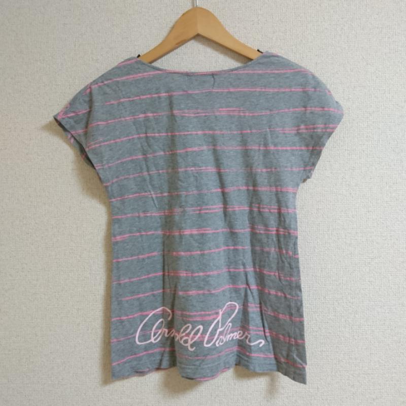 アーノルドパーマー Arnold Palmer カットソー 半袖 1 ボーダー柄 X ロゴ、文字 X ワンポイント 灰 / グレー / X 桃 / ピンク /  レディース USED 古着 中古 10033475