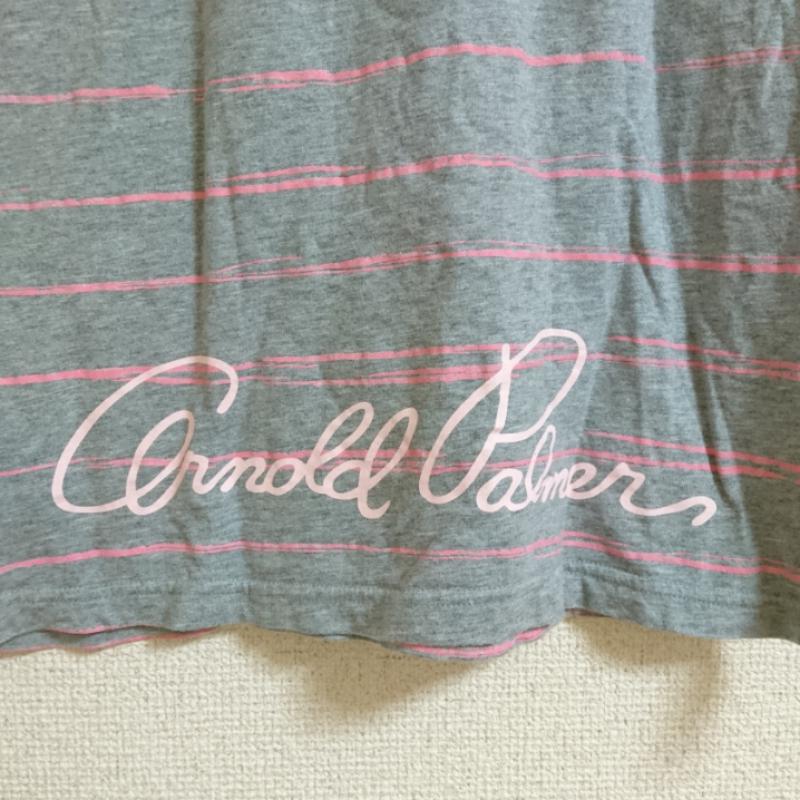 アーノルドパーマー Arnold Palmer カットソー 半袖 1 ボーダー柄 X ロゴ、文字 X ワンポイント 灰 / グレー / X 桃 / ピンク /  レディース USED 古着 中古 10033475