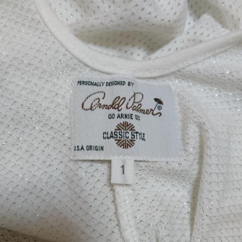 アーノルドパーマー Arnold Palmer ワンピース ひざ丈スカート 1 無地 X ワンポイント 白 / ホワイト /  レディース USED 古着 中古 10033477