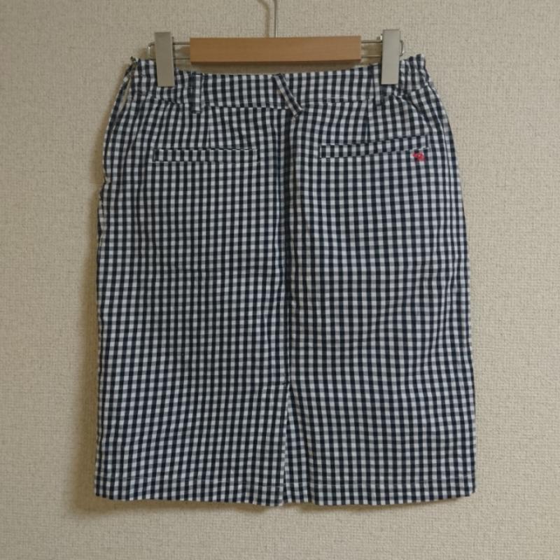 アーノルドパーマー Arnold Palmer スカート ひざ丈スカート 2 チェック X ワンポイント 白 / ホワイト / X 紺 / ネイビー /  レディース USED 古着 中古 10033514