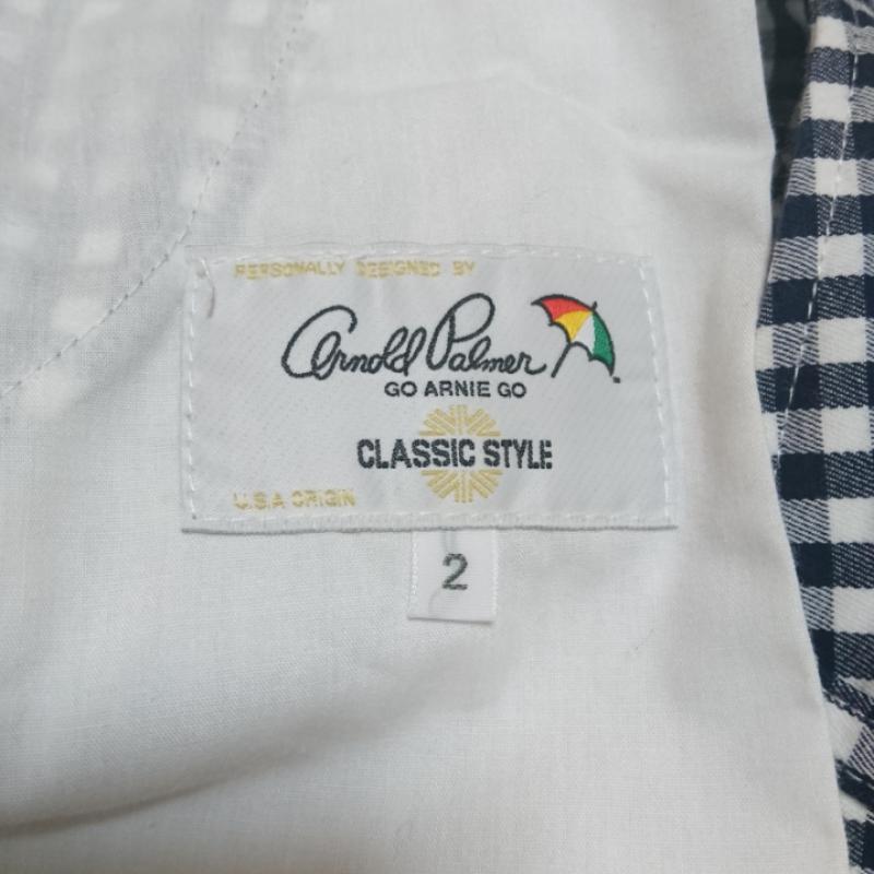 アーノルドパーマー Arnold Palmer スカート ひざ丈スカート 2 チェック X ワンポイント 白 / ホワイト / X 紺 / ネイビー /  レディース USED 古着 中古 10033514