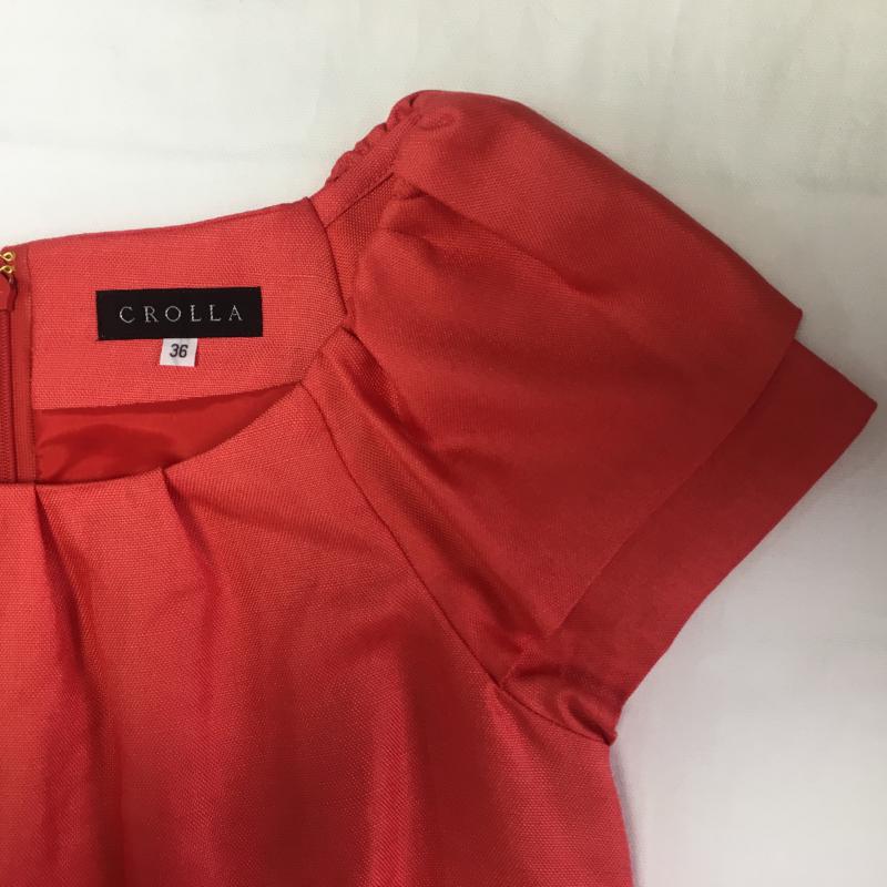 クローラ crolla ワンピース ひざ丈スカート Aラインワンピース 36 無地 赤 / レッド /  レディース USED 古着 中古 10033554