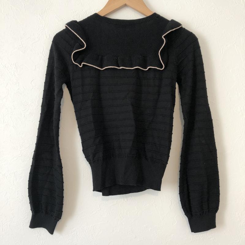 シーバイクロエ SEE BY CHLOE ニット、セーター 長袖 フリル　カシュクール 38 無地 X  黒 / ブラック / X ベージュ / ベージュ /  レディース USED 古着 中古 10033570