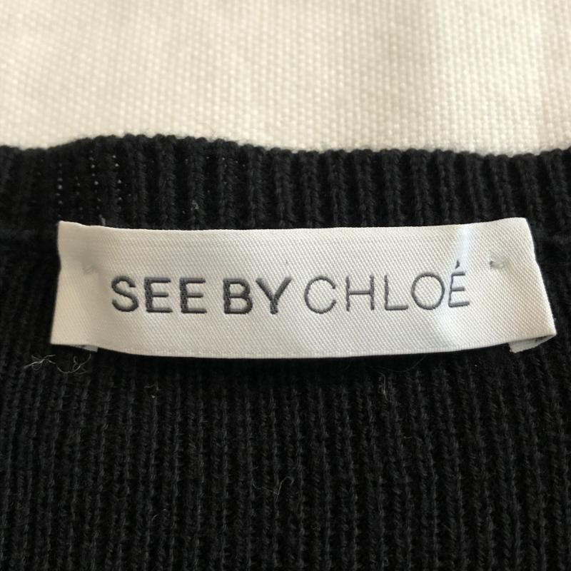 シーバイクロエ SEE BY CHLOE ニット、セーター 長袖 フリル　カシュクール 38 無地 X  黒 / ブラック / X ベージュ / ベージュ /  レディース USED 古着 中古 10033570