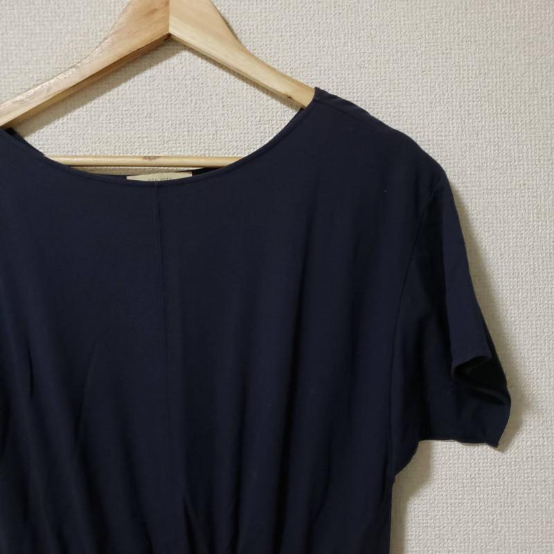 デ・プレ DES PRES ワンピース ひざ丈スカート L 無地 紺 / ネイビー /  レディース USED 古着 中古 10033594
