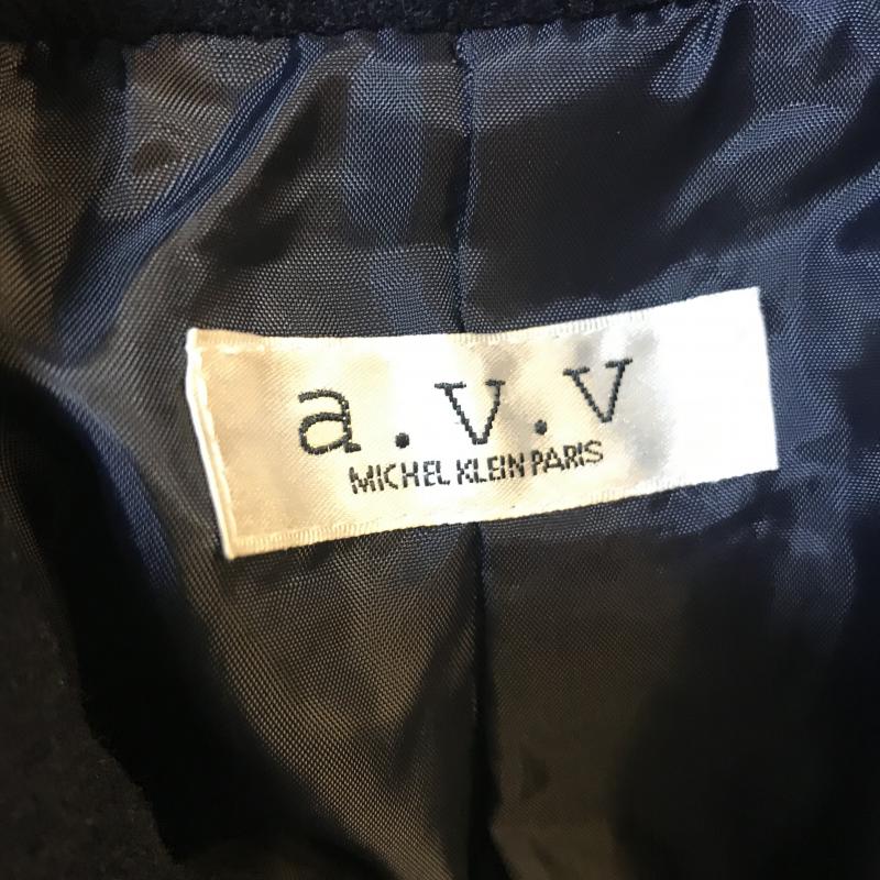 アーウ゛ェウ゛ェ a.v.v コート ピーコート シングル 40 無地 紺 / ネイビー /  レディース USED 古着 中古 10033652