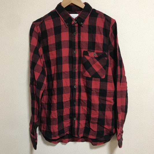 ディアローレル DEAR LAUREL シャツ、ブラウス 長袖 L チェック 赤 / レッド / X 黒 / ブラック /  メンズ USED 古着 中古 10033703