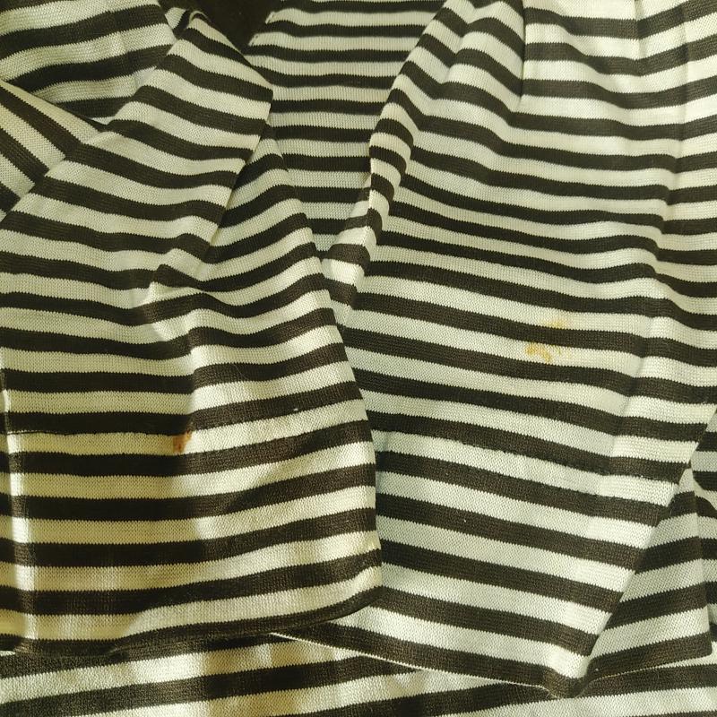 エリオン HERION カットソー 長袖 40 ボーダー柄 白 / ホワイト / X 茶 / ブラウン /  レディース USED 古着 中古 10033753