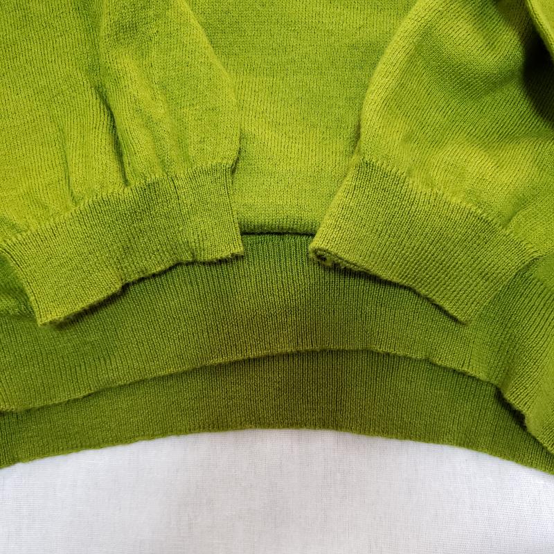 アーウ゛ェウ゛ェ a.v.v カットソー 七分袖 Vネック/薄地ニット 42 無地 緑 / グリーン /  レディース USED 古着 中古 10033817
