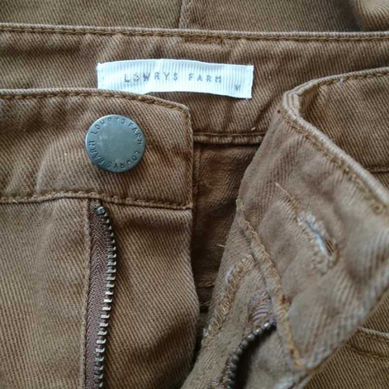 ローリーズファーム LOWRYS FARM スカート ひざ丈スカート M 無地 茶 / ブラウン /  レディース USED 古着 中古 10033875