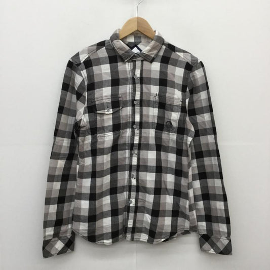 ディーゼル DIESEL シャツ、ブラウス 長袖 S チェック 白 / ホワイト / X 黒 / ブラック / X 灰 / グレー /  メンズ USED 古着 中古 10033951
