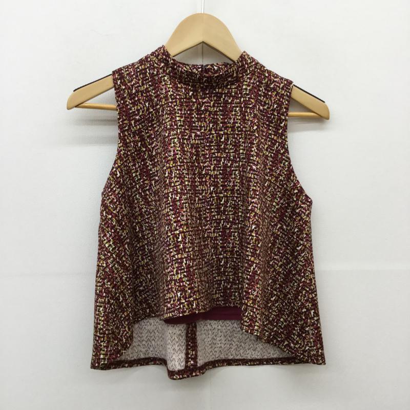 レディメイド LADYMADE カットソー 半袖 ノースリーブ FREE  白 / ホワイト / X 黄 / イエロー / X えんじ / ワインレッド /  レディース USED 古着 中古 10034230