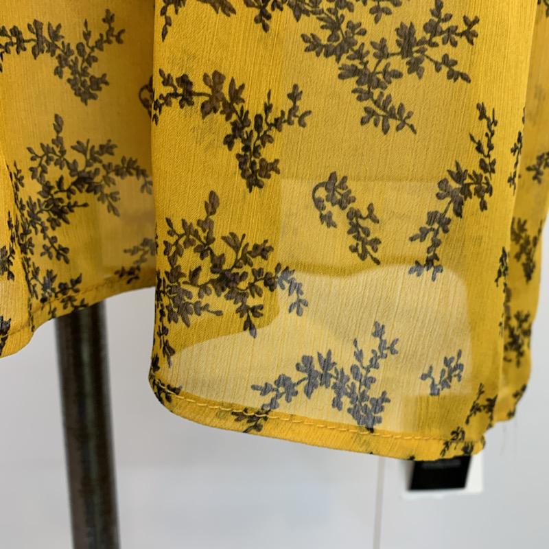 アズールバイマウジー AZUL BY MOUSSY カットソー 半袖 タグ付 M 総柄 X 花柄 黄 / イエロー /  レディース USED 古着 中古 10034617