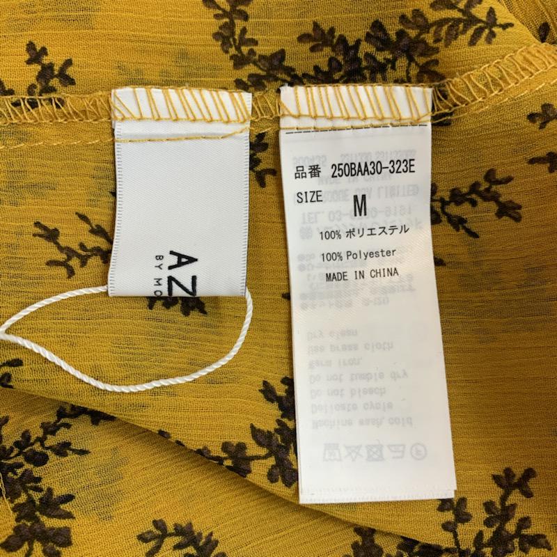 アズールバイマウジー AZUL BY MOUSSY カットソー 半袖 タグ付 M 総柄 X 花柄 黄 / イエロー /  レディース USED 古着 中古 10034617
