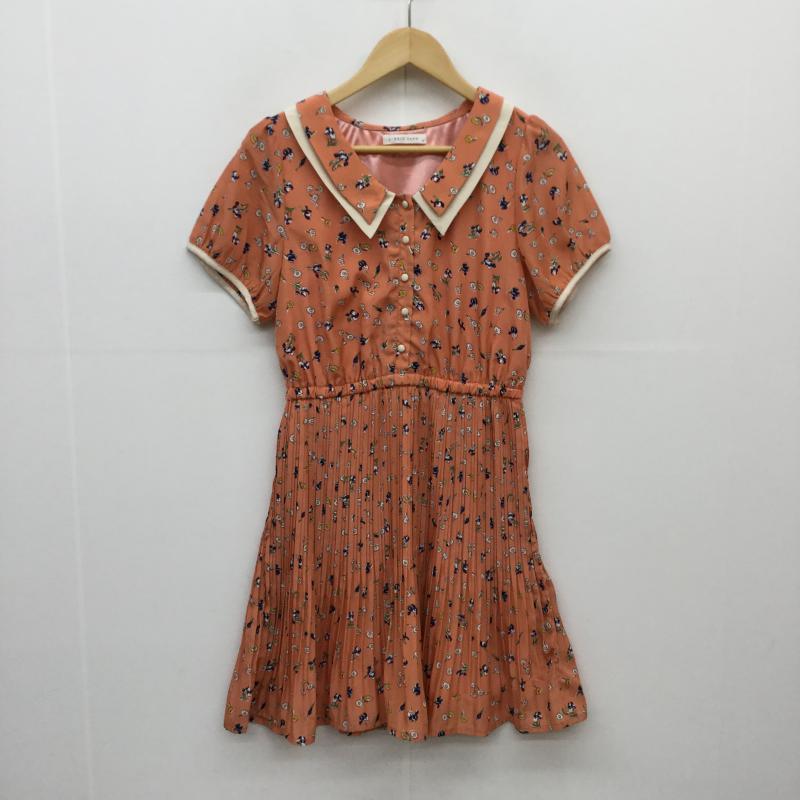 ローリーズファーム LOWRYS FARM ワンピース ひざ丈スカート M 花柄 橙 / オレンジ /  レディース USED 古着 中古 10034677