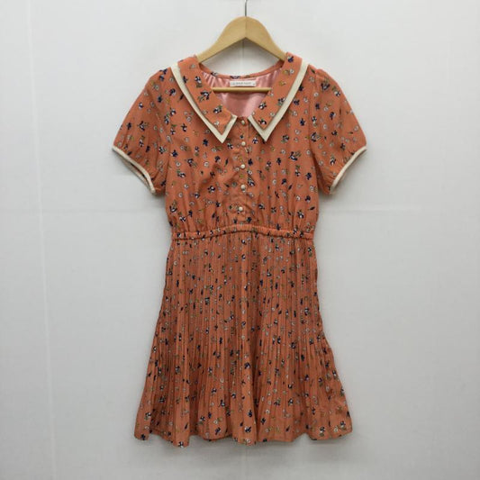 ローリーズファーム LOWRYS FARM ワンピース ひざ丈スカート M 花柄 橙 / オレンジ /  レディース USED 古着 中古 10034677