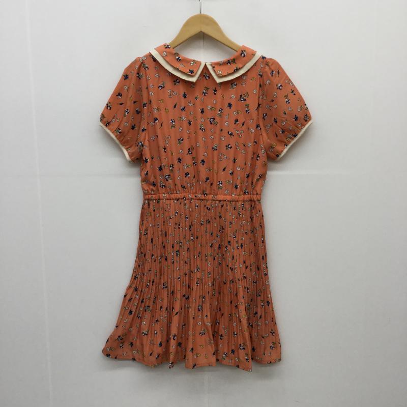 ローリーズファーム LOWRYS FARM ワンピース ひざ丈スカート M 花柄 橙 / オレンジ /  レディース USED 古着 中古 10034677