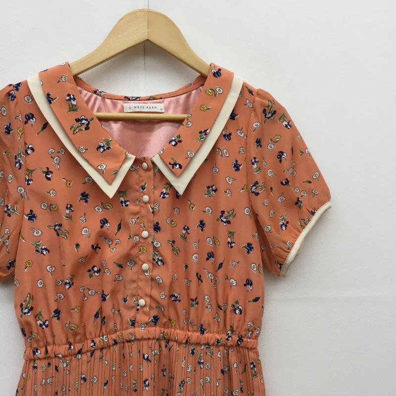 ローリーズファーム LOWRYS FARM ワンピース ひざ丈スカート M 花柄 橙 / オレンジ /  レディース USED 古着 中古 10034677
